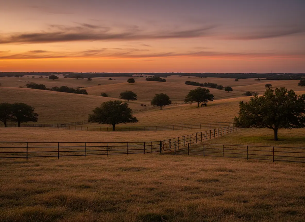 Parker County pasture at dusk